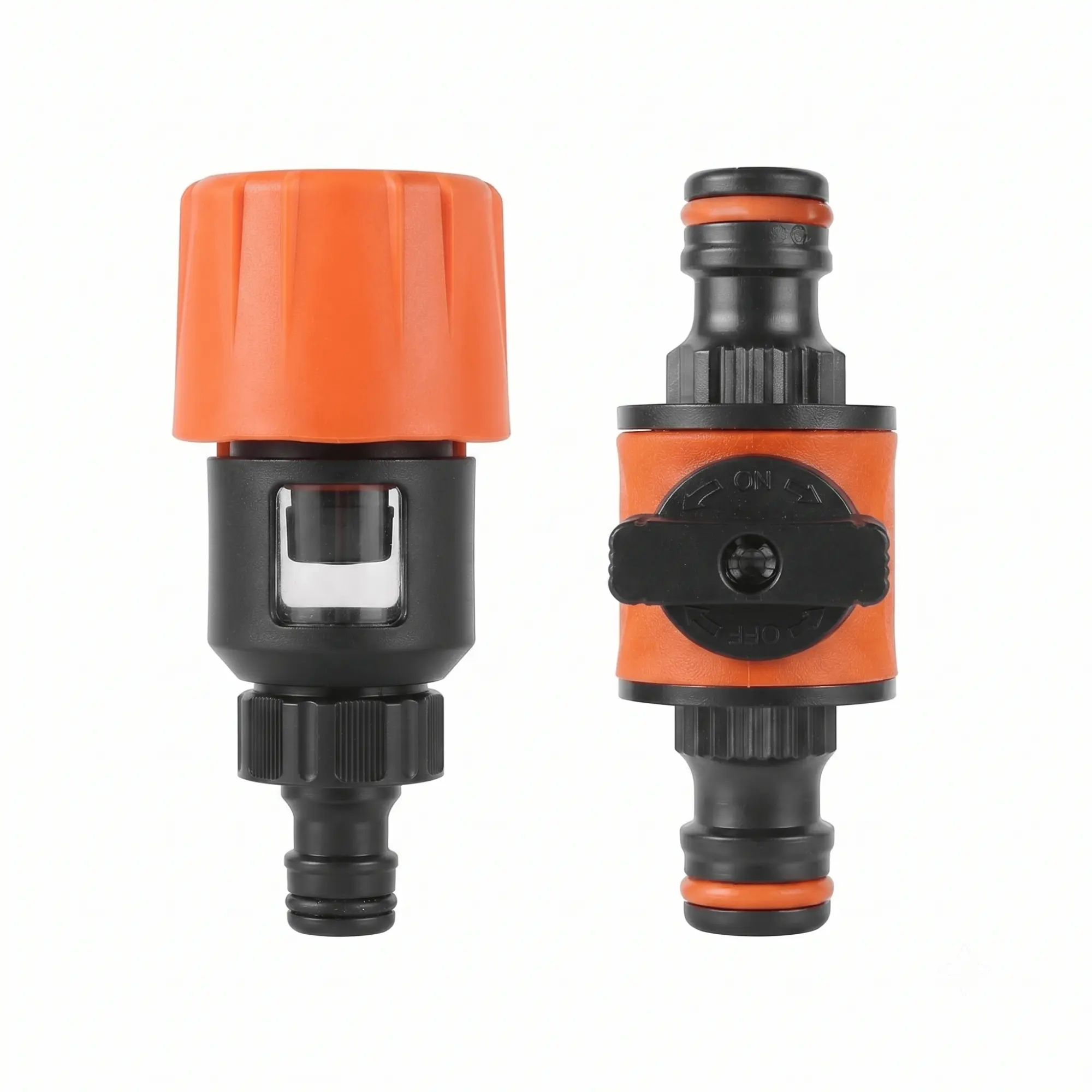 2Pcs Garden Hose Connector Kit, Hose Shut‑off Valve & Tap Hose Adapter, Leak‑Proof Quick Connect Fitting, Water Flow Control, Outdoor Garden Lawn Backyard Plant Watering Irrigation Accessories
