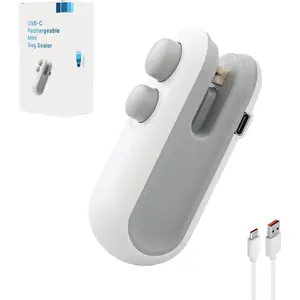 Mini Bag Sealer, USB-C rechargeable, 2 in 1 Heat Sealer with Cutter and Magnet, Mini Resealer Machine  Plastic Bags Snack Bags. Authorized Seller