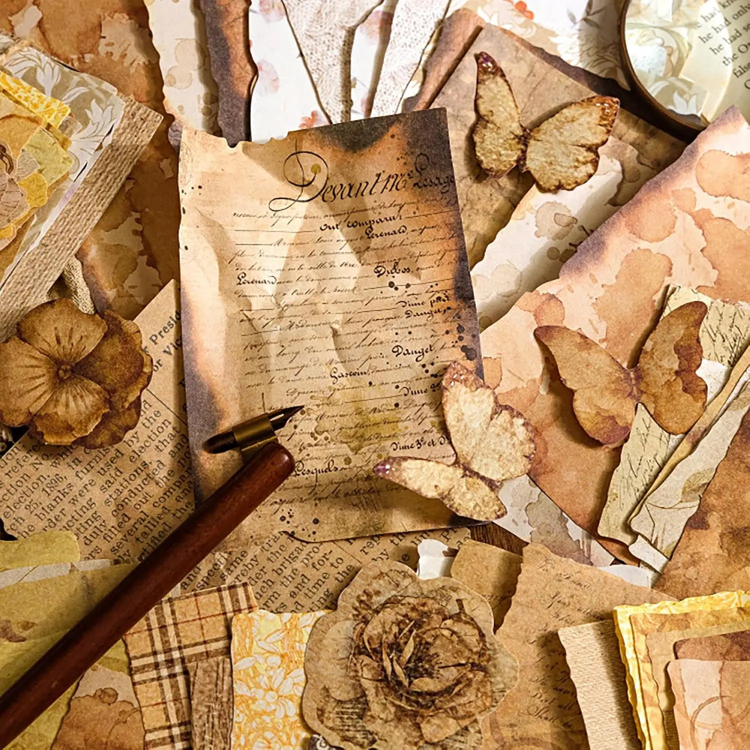 100 Sheets  Scrapbook Papers Journaling Scrapbooking Supplies Kit | Decorative Craft Paper for Planner, Collage Paper Embellishment, Junk Journal Supplies