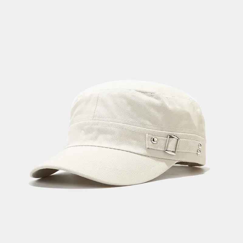 Retro Cadet Hat - Unisex Flat Bill Newsboy Cap, 1 Size Big Head Friendly, Adjustable Buckle for Oversized Utility Streetwear Fits, Bad Hair Day Solution, Flat Bill Hat, Vintage Structured, One Size