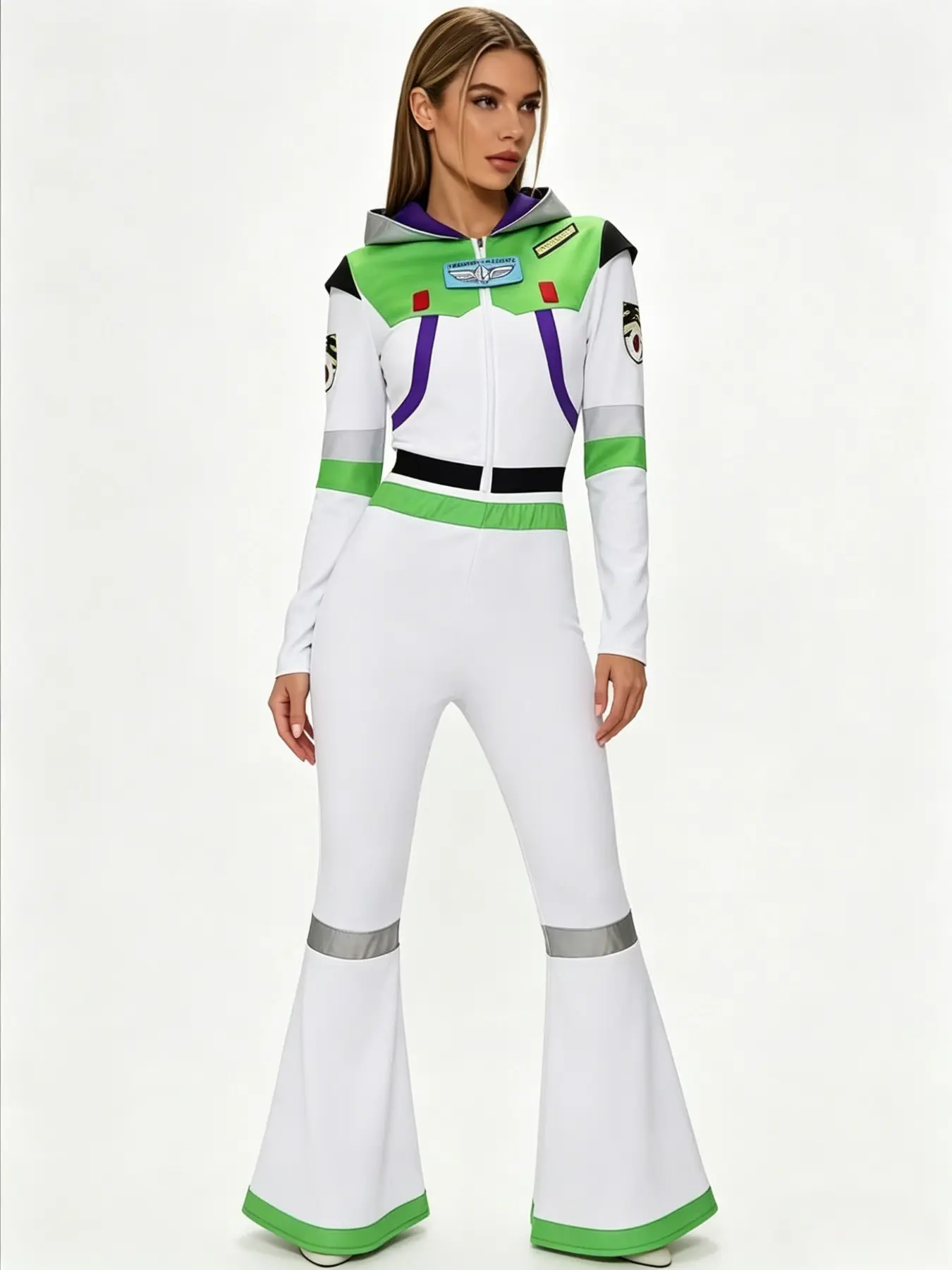 Buzz Lightyear Future Navigator Cosplay Costume, Starry Sky Theme Stage, Slim-Fit Plain Surface Suit, All-Season Solid Pattern