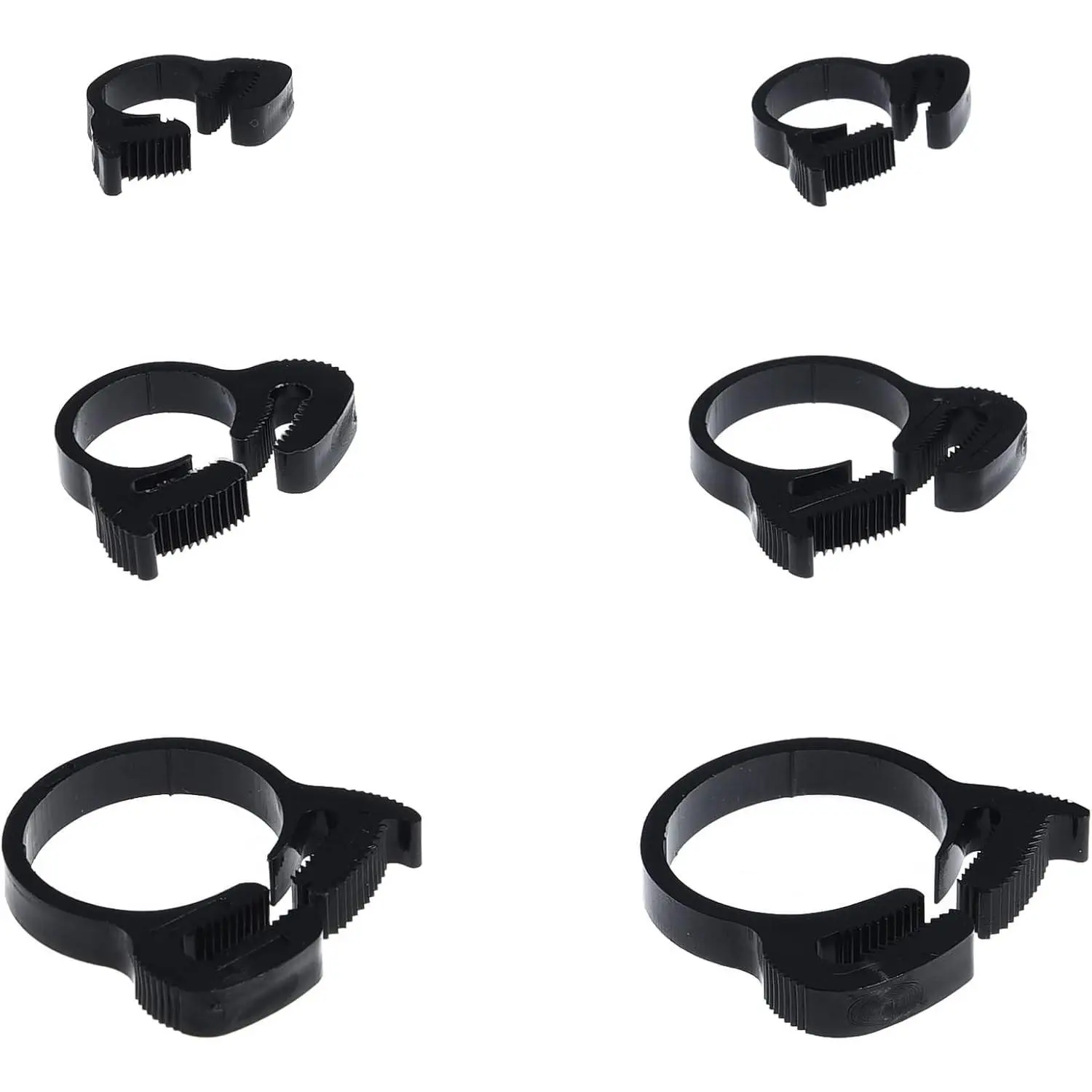 Aquarium Nylon Hose Clamps Set - 36 Pack Plastic Snap Clamps, 8.1-32.5mm Black Heavy Duty Hose Clips for Fish Tank, Saltwater Tank Plumbing, Secure and Leak-Proof