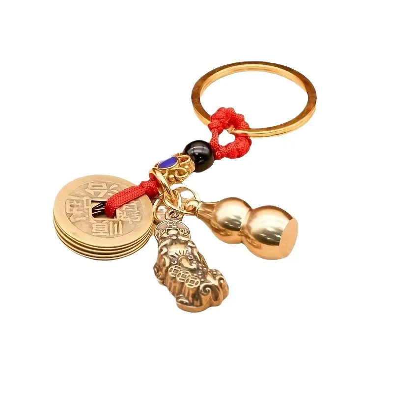 Feng Shui Keychain Pendant, Pixiu Gourd Blessing Keychain, Car Keychain, Key Accessories, Key Charms, Ideal Gift for Boys and Girls, Birthday, Holiday, Halloween, Christmas