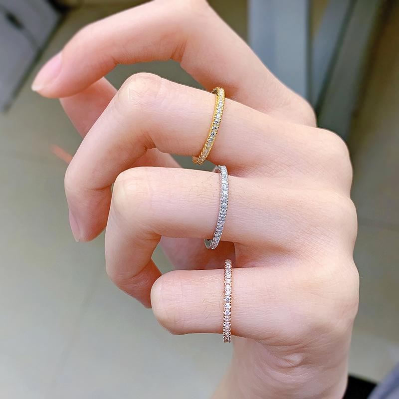 6A Cubic Zirconia S925 Sterling Silver Full Ring 6A Cubic Zirconia Ring fashion jewelry accessory woman girl promise ring-300(50%)