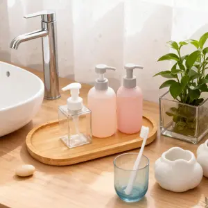 1/2/3 oval bamboo trays, multifunctional bamboo bathroom trays, and small potted plant trays, suitable for home and restaurant decoration