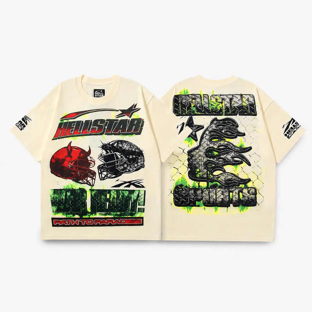 Hellstar Y2K Graphic T Shirt 100% Heavyweight Cotton Oversized Tee Streetwear Fashion Top Vintage Print Short Sleeve Shirt Casual Daily Wear For Men Women
