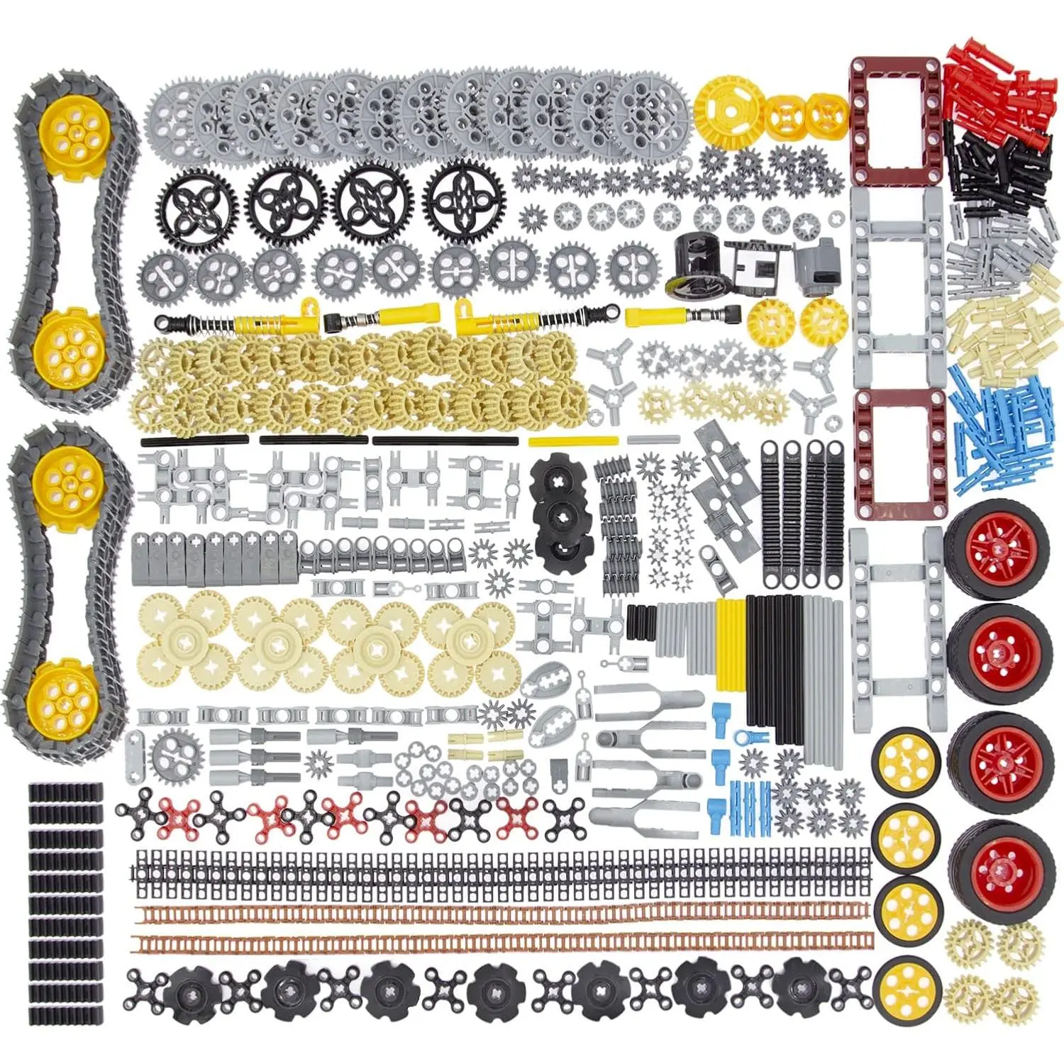 852pcs Technic-Parts Gears-Axle-Pin-Connector Compatible with Mainstream Brands, Shock-Absorber Wheels Chain Link Frame Joints Differential Engine Kit. MOC Pieces for Toy Building Setsfidget toys