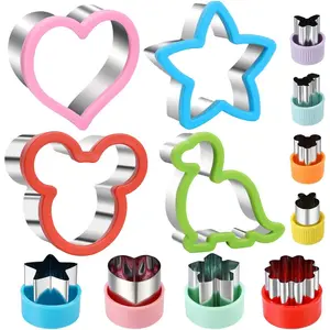 Sandwich Cookie Cutters Set, Dinosaur,Heart,Star,Mouse,Sandwich Knife Cookie Knife Vegetable Cutter Food Grade Cookie Mould.(12count)