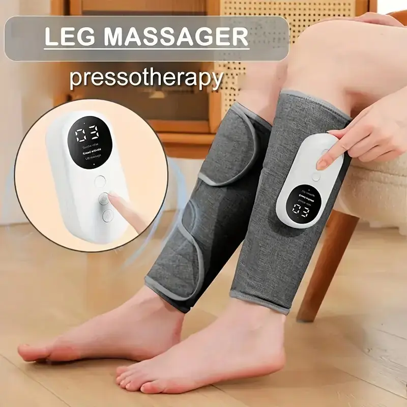 1PC Leg Massager with Air Compression & Heat Function, 3 Intensity Settings for Calf Relief, Cordless Dual-purpose for Feet, Thighs and Knees - Perfect Gift for Muscle Relaxation