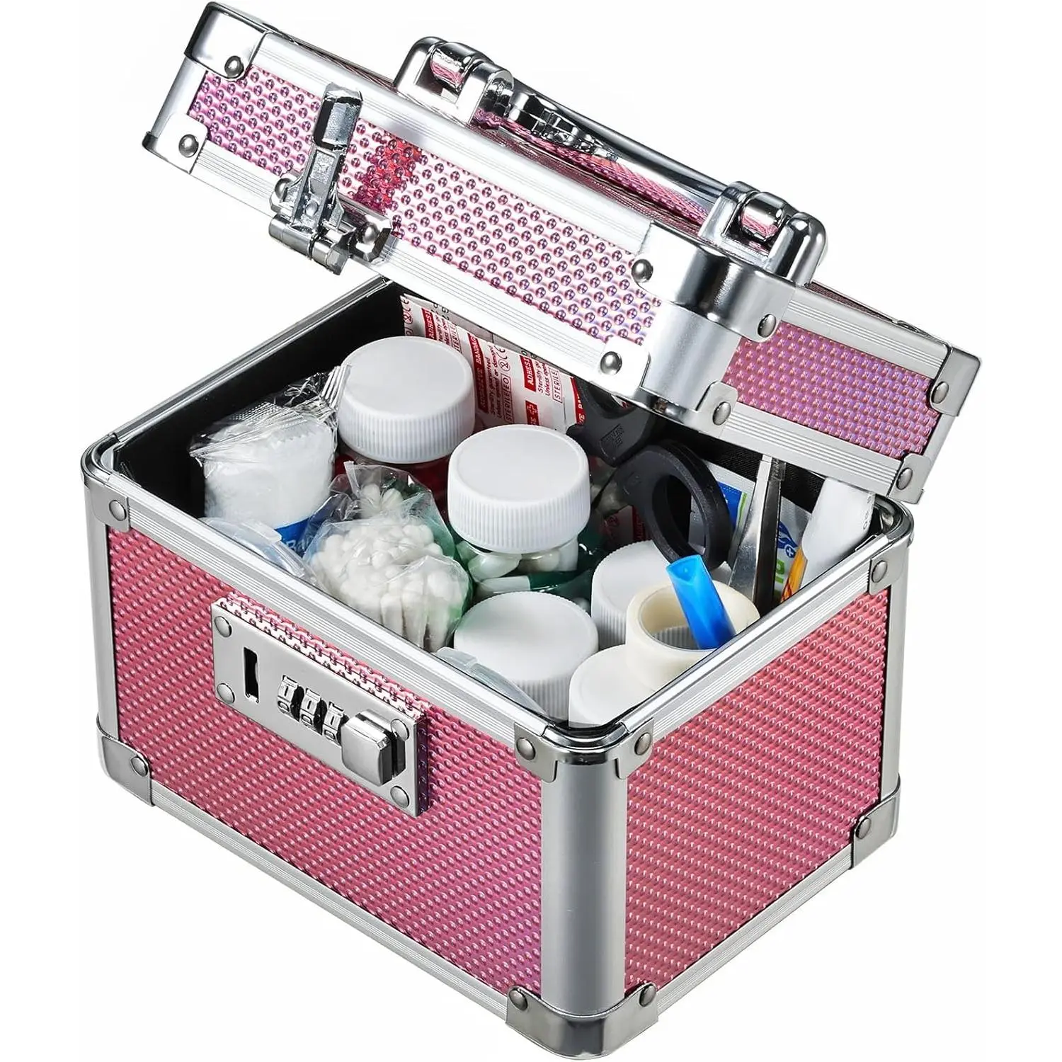 Lock Box with 3-Digit Combination Lock –  Lockable Storage Box for Medication, Small Lock Box for Valuables, 7" Locking  Box, Lock Box for  Travel Dorm