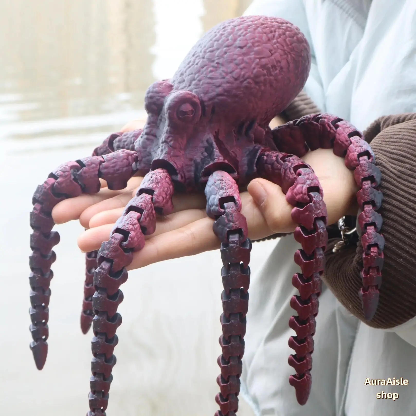 Large 3D Printed Octopus Figurine Ornament, Realistic Sea Monster Sculpture, Versatile Decor For Indoor Room Display, Yard Garden Layout, Themed Party Arrangement And Holiday Present Option