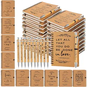 60 count/30 Set Father's Day Christian Gifts Bulk Include Spiral Notebook and  Ballpoint Pen Christian Notebook Religious Prayer Journal Church  for Men Women Sunday School Teacher
