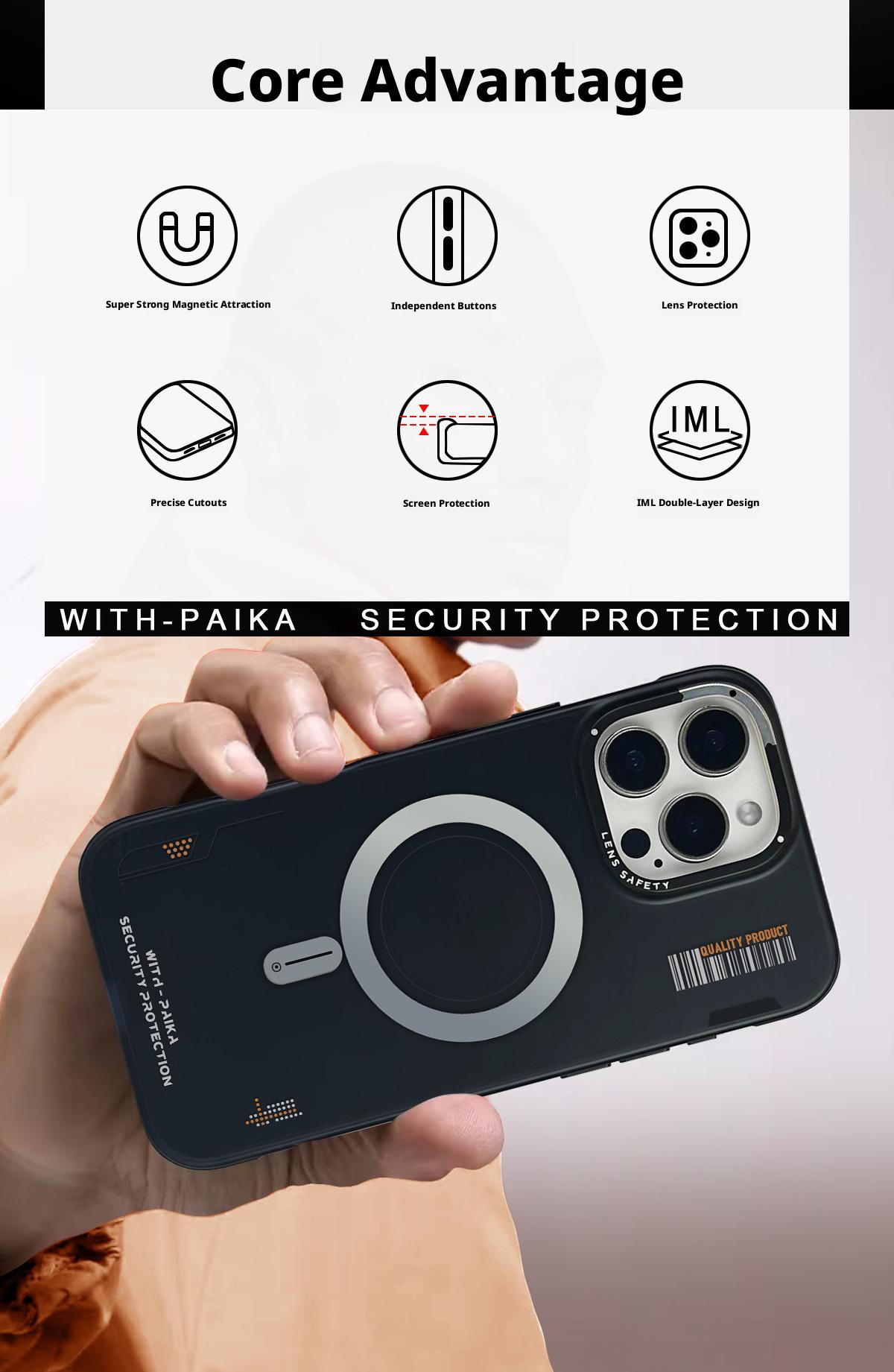 Trendy brand Jinsha magnetic phone case for iPhone 17 Pro Max, skin-feel, anti-drop, full protection for 15 and 13