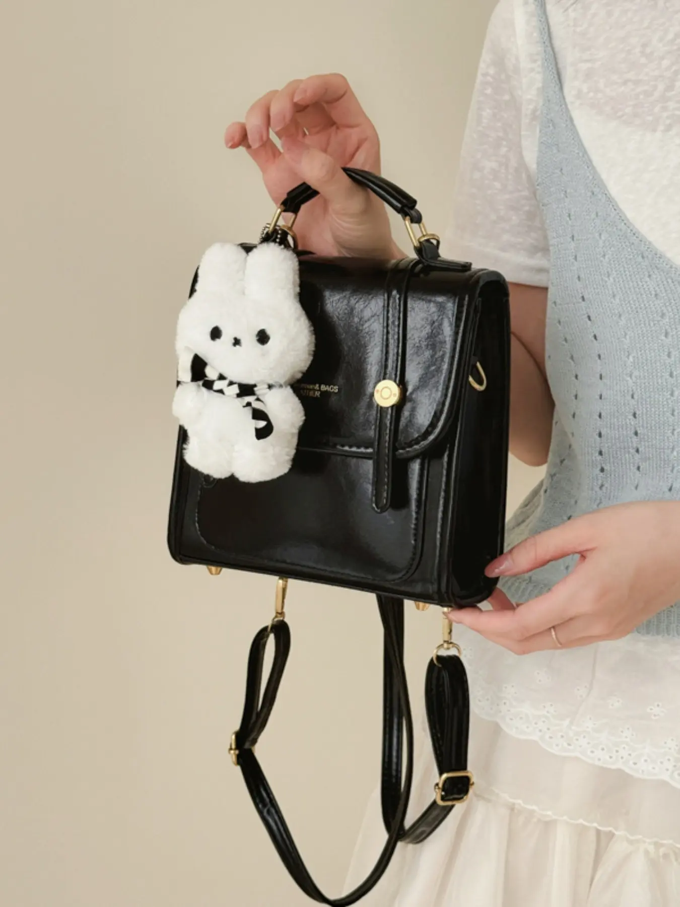 Women's College Style Small Backpack, Vintage PU Convertible Crossbody Bag, Elegant Mini Shoulder Bag for School, Travel, Daily Use, Cute Backpacks