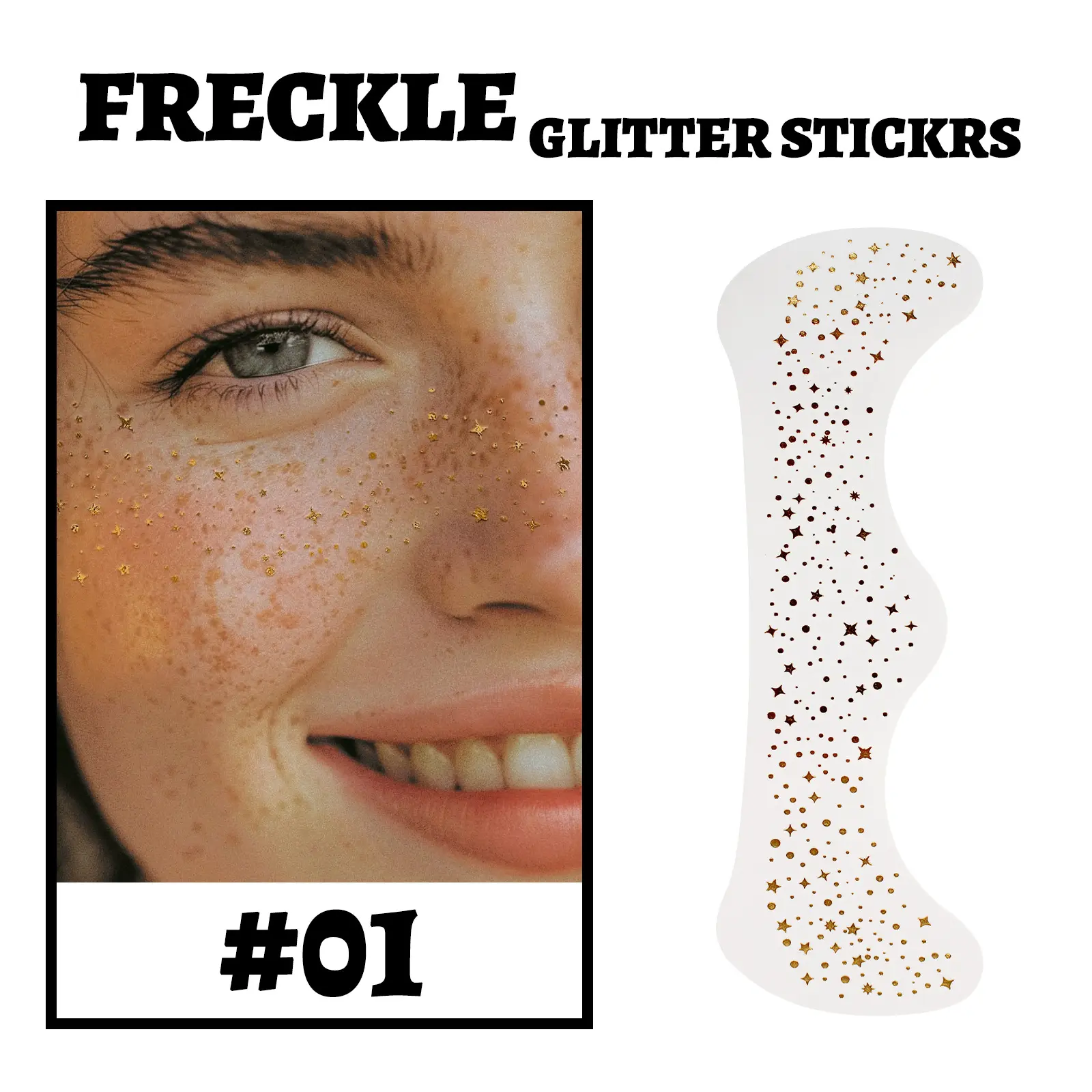 Festival Ready! Waterproof Gold Freckle Temporary Tattoos - Trendy Face & Eye Makeup