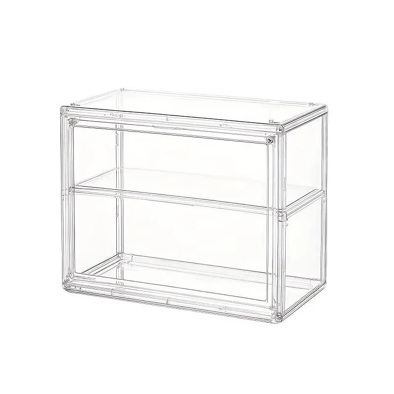 Portable Display Cabinet Storage Rack with Latch Lid, Acrylic Organizer, Cosmetic Holder for Cosmetics, Collectibles, Dolls, Toys, Ideal Gift