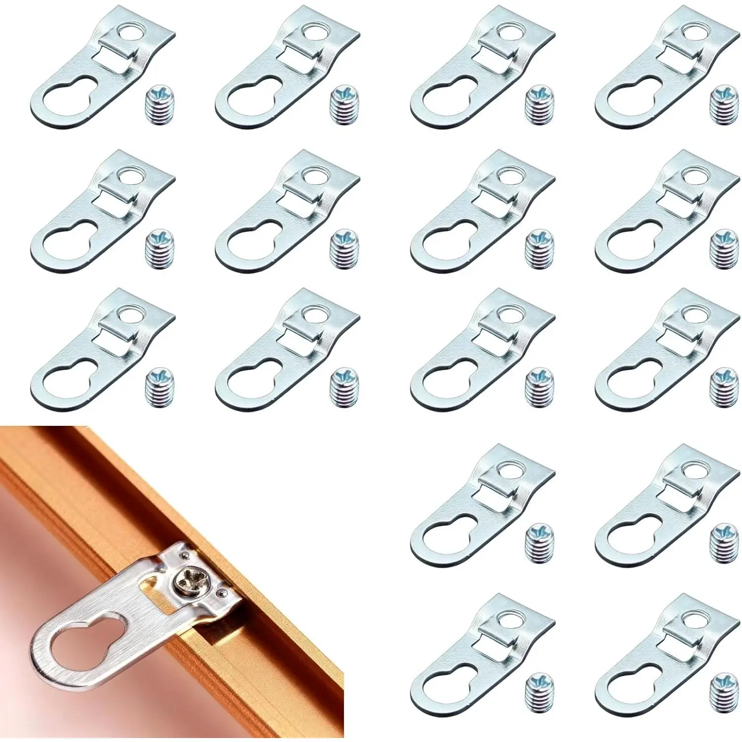 18 count Picture Frame Hardware D Ring Hangers Metal Hanger Framing  for  of Frames  Wire Hooks Large Mount Clips Small Fasteners to Hold in Place Frame  Accessories