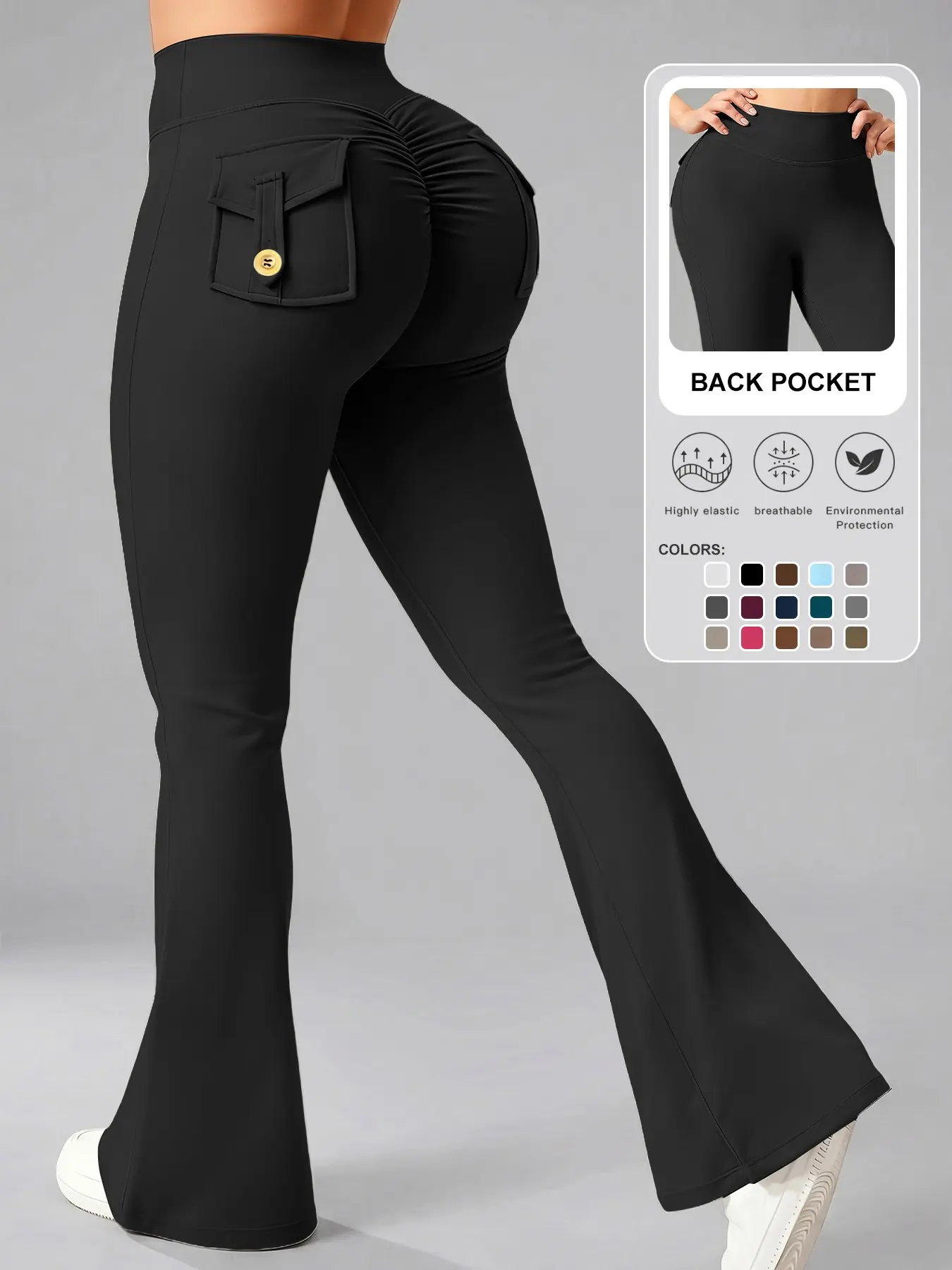 Women's Sporty High Waist Skinny Trousers with Pockets, Comfortable Yoga Pants for All Seasons, Ideal for Running and Gym