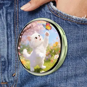 1.7 Inch Touchscreen Digital Badge Pin, HD LED Smart Badges with Bluetooth-compatible Control, Custom Wearable Screen for Concerts, Role Play and Accessories