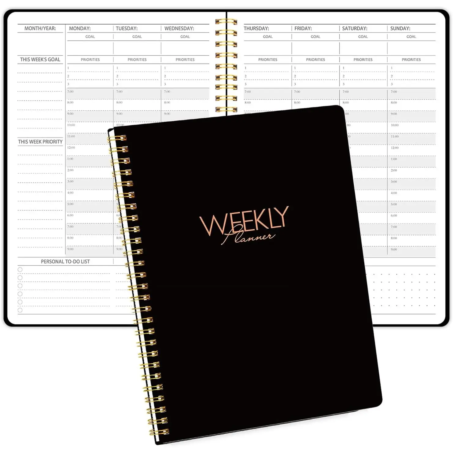 Weekly Appointment Planner with Hourly Schedule,Priorities & Habit  Organizer,7.5"×10" for Office,School,Family