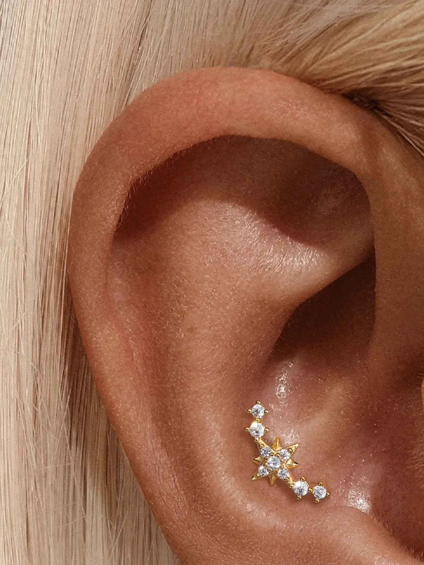 1pc 16G Helix Piercing Jewelry, 925 Sterling Silver Cartilage Earrings Stud, Clear CZ Tragus Earrings, Conch Lobe Piercing Jewelry for Women Men, Shining Earrings