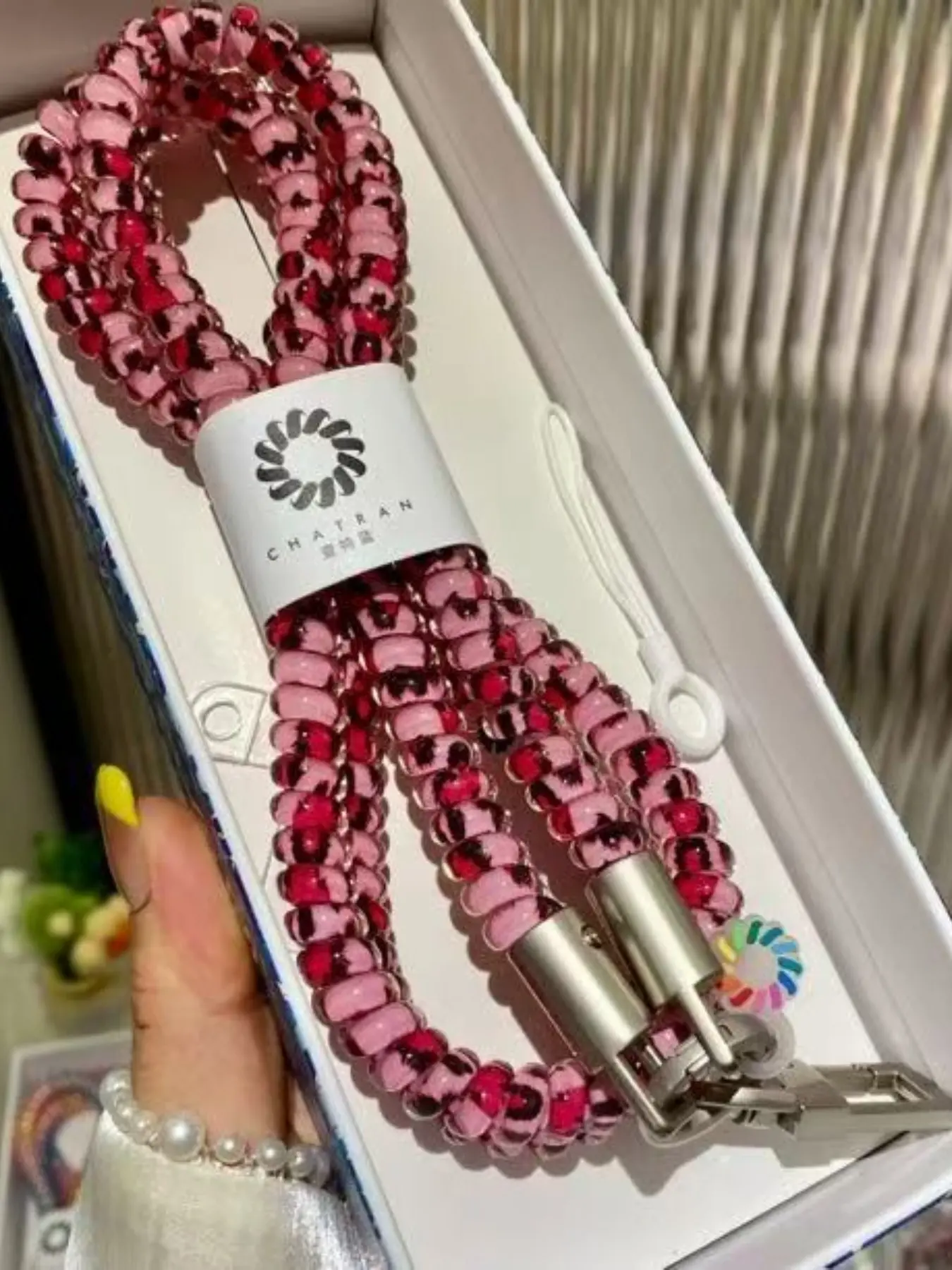 Dopamine Colorful Phone Cord Long Mobile Chain, High Elasticity Thick Anti-Loss Lanyard Keychain Wrist Strap, Perfect Gift for All Seasons, Phone Charm