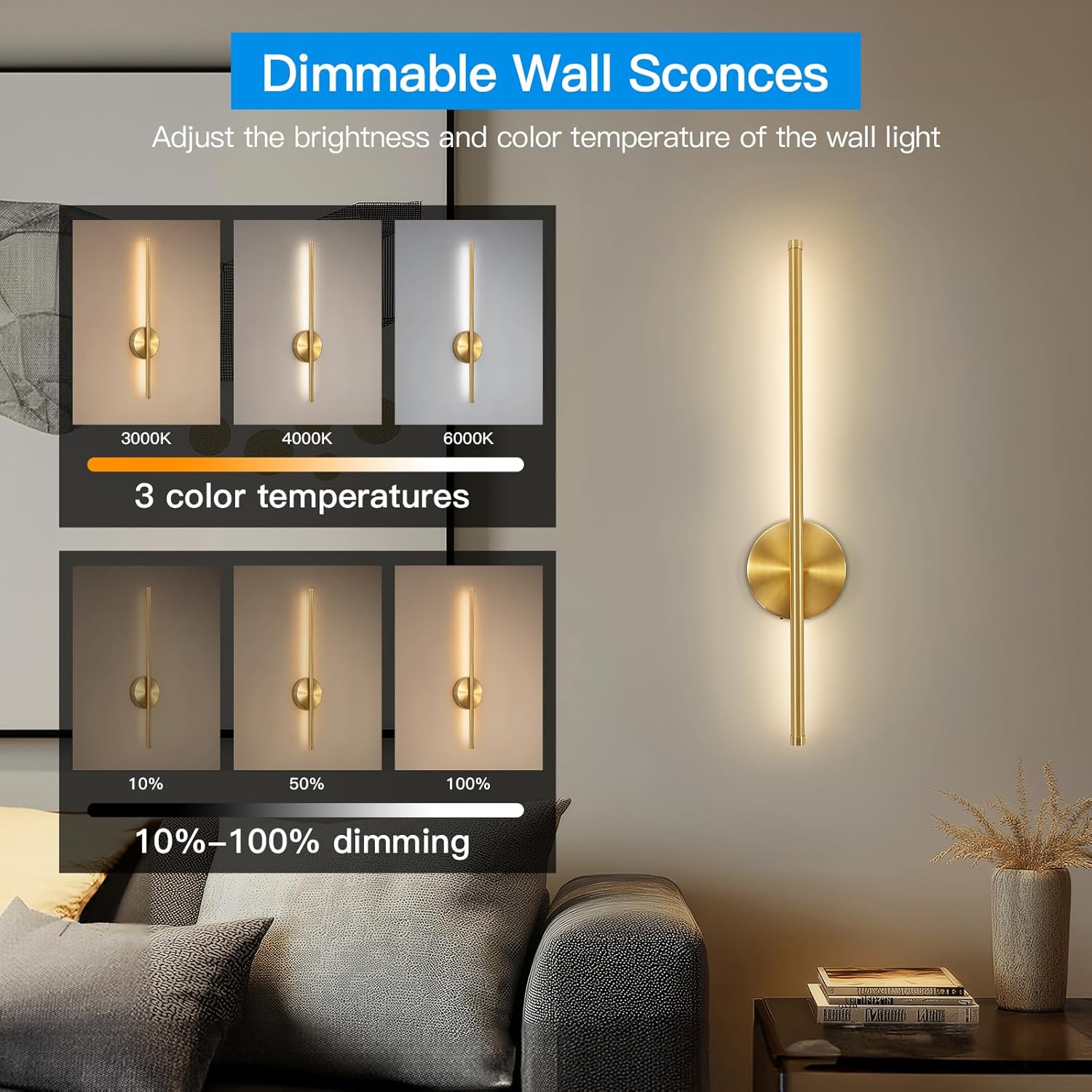 Battery-Powered Wall Lamp with Remote Control, LED Wireless Wall Light for Bedroom and Hallway, Adjustable Brightness, Low Voltage, Modern Mood Lighting, Home Decor Lighting, Adjustable Lights, Decorative Wall Light