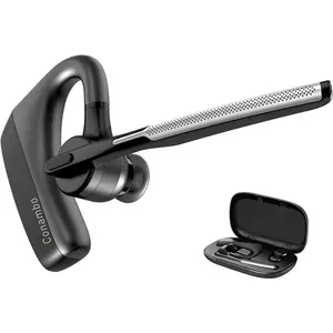 Bluetooth Headset V5.1, 16 Hrs HD Talktime CVC8.0 Dual Mic Noise Cancelling Hands Free Bluetooth Earpiece for Cell Phone iPhone Android Driving Business Office