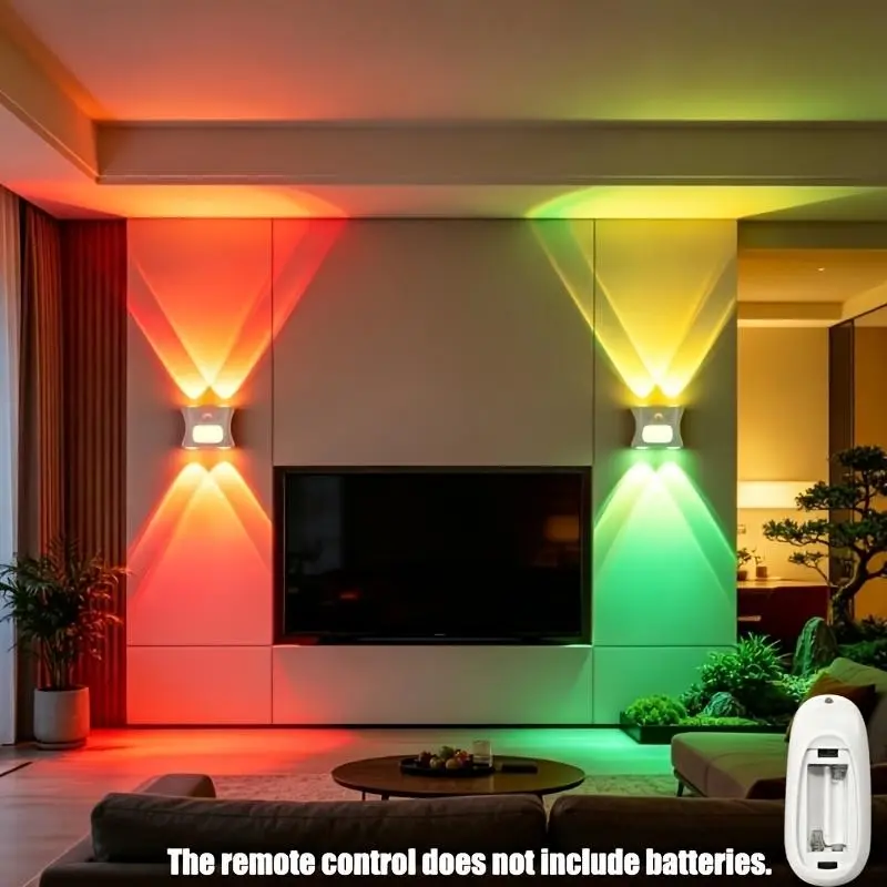Smart Motion Sensor Night Light, 16-Color RGB Remote Control Wall Lamp, Magnetic No-Drill USB Rechargeable, Halloween Christmas Special