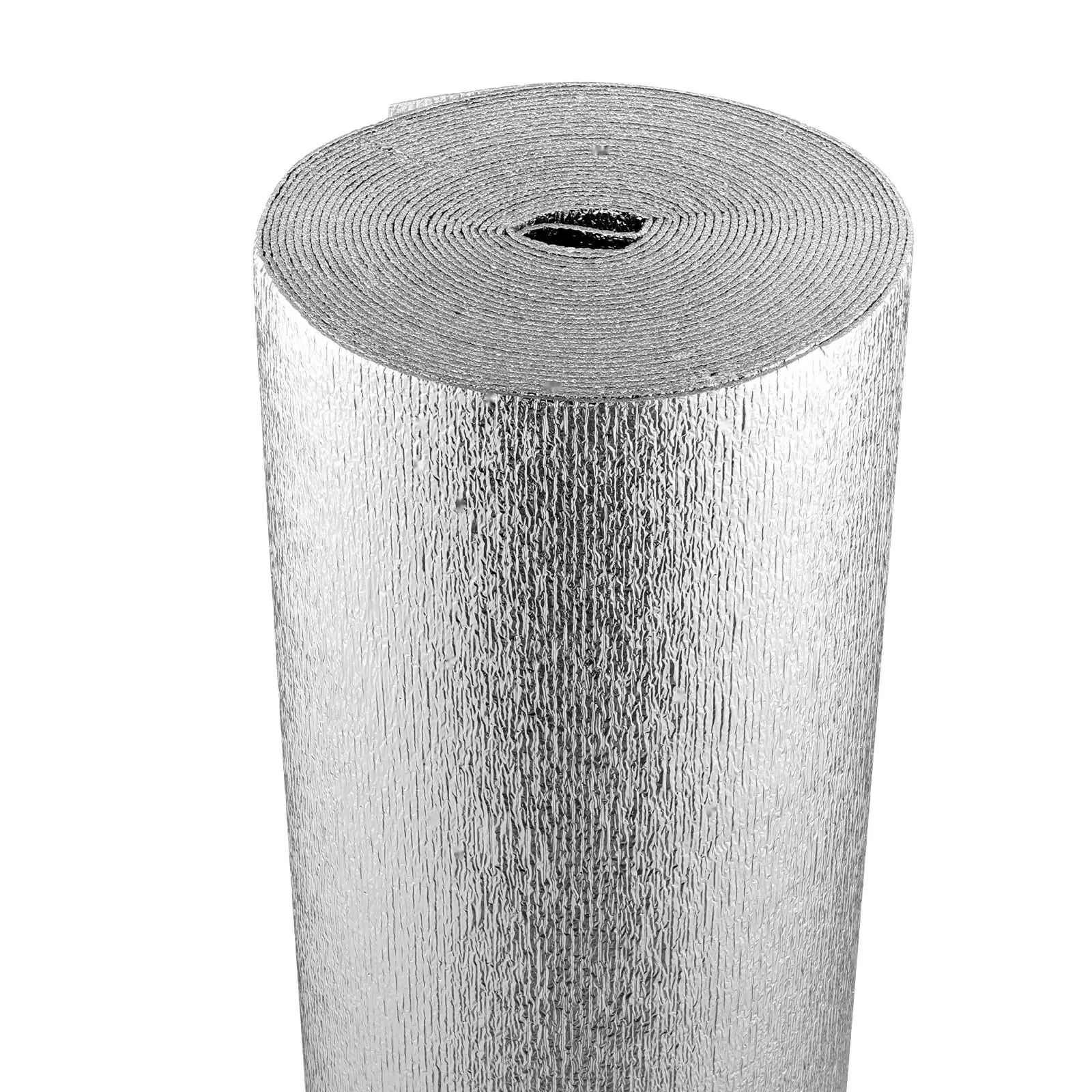 Double Reflective Insulation Roll With Foam Core Radiant Barrier, Thermal Insulation Roll 600 In X 48 In X 1/8 In, Attic Ceiling Insulation For Energy Efficiency, Vapor Barrier, Weather Resistant, Easy Roll Installation
