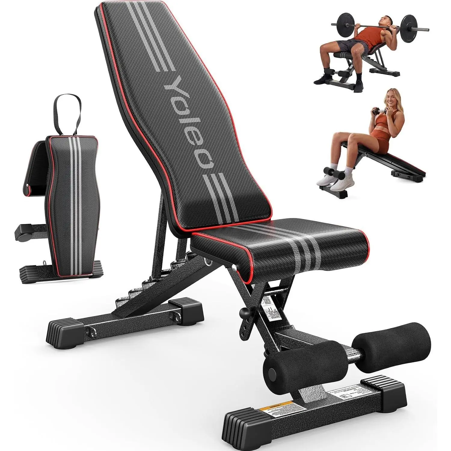 Adjustable Weight Bench for  Gym, ASTM-Certified 827LBS, 98% Pre-Assembled, Foldable Gym Bench with 84 Positions Incline Decline Flat,  Seat
