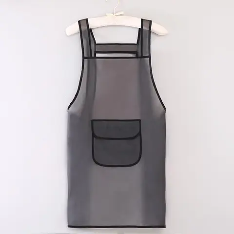 Clear TPU Apron, Waterproof & Oil-proof Apron with Pocket, Kitchen Cooking & Cleaning Apron, Cooking Apron for Home Kitchen, Aprons With Pockets