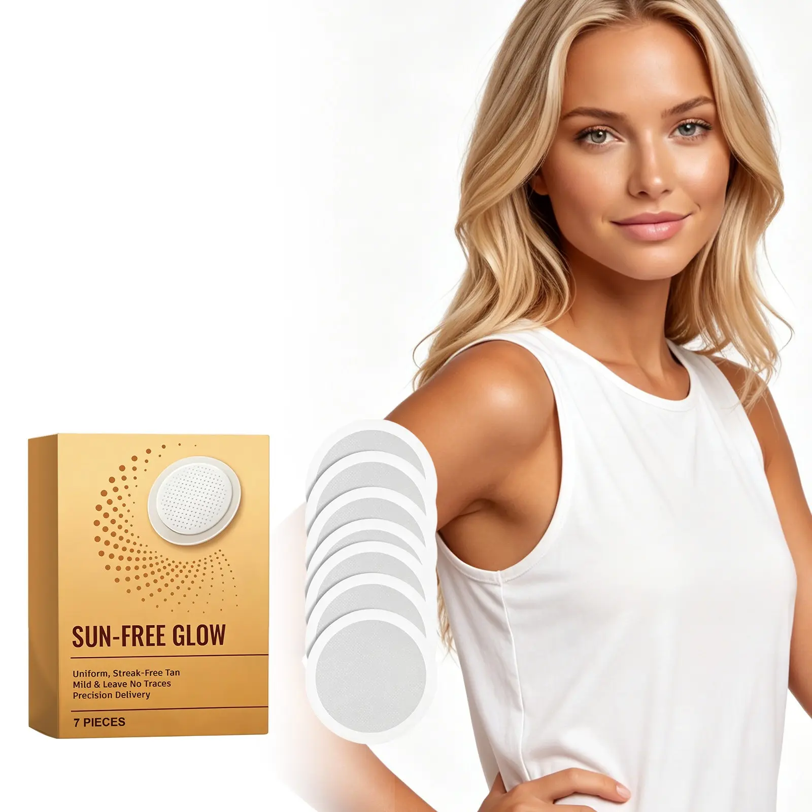 2-Pack Sunless Bronzing Patches, Achieve Natural Tan Glow, Moisturizing Skin Care Stickers, No Sun Needed, Perfect for Radiant Skin