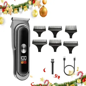 New electric hair clipper with LED display, titanium alloy USB rechargeable for home use, suitable for holiday gift giving
