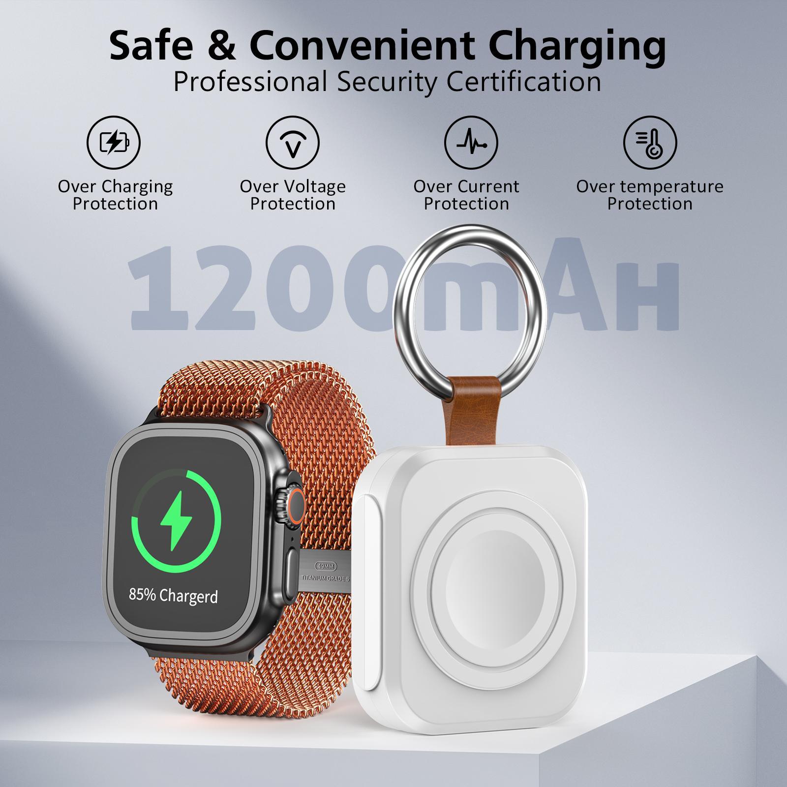 Portable Charger for Apple Watch, Wireless Magnetic Charger, 1200mAh Power Bank Travel Keychain Accessories, Smart Chargers for Apple Watch Series, Wearable, Digital #GLOBAL PICKS