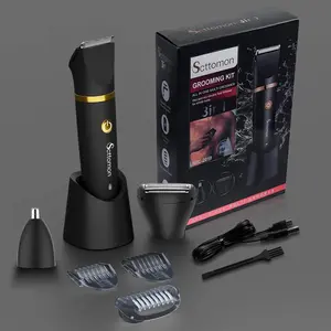 3 IN 1 Electric Electric Groin Hair Trimmer, Rechargeable Body Hair Trimmer,Waterproof Hair Trimmer for Arm Leg Armpit,Body Shaver Nose Hair Trimmer Cordless 3 in 1