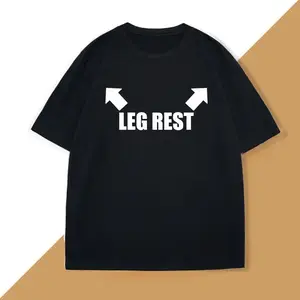 Funny Leg Rest Joke Meme Graphic Tee, Vintage Y2K Streetwear Oversized Loose Summer Top, Soft Breathable Cotton Blend Lightweight Crew Neck Short Sleeve, Perfect Gift for Men Women