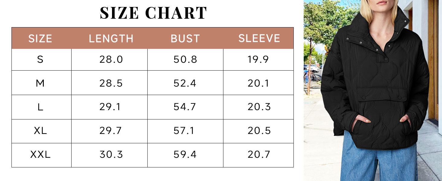 FMEYOA Womens Puffer Jackets Pullover Quilted Lightweight Jacket Long Sleeve Half Zip Up Coat with Pocket S-2XL