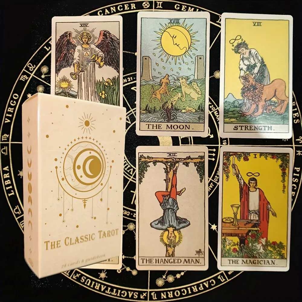 78pcs Classic Mystical Tarot Card Set with Guide Book, Portable, Compact Divination Game, Ideal Gift for Beginners, Perfect for Christmas and Halloween