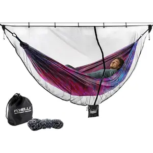 Foxelli XL Hammock Net – 12ft Net for Hammocks, Lightweight Portable Hammock Netting, Fast and Easy Set Up, Fits All Camping Hammocks