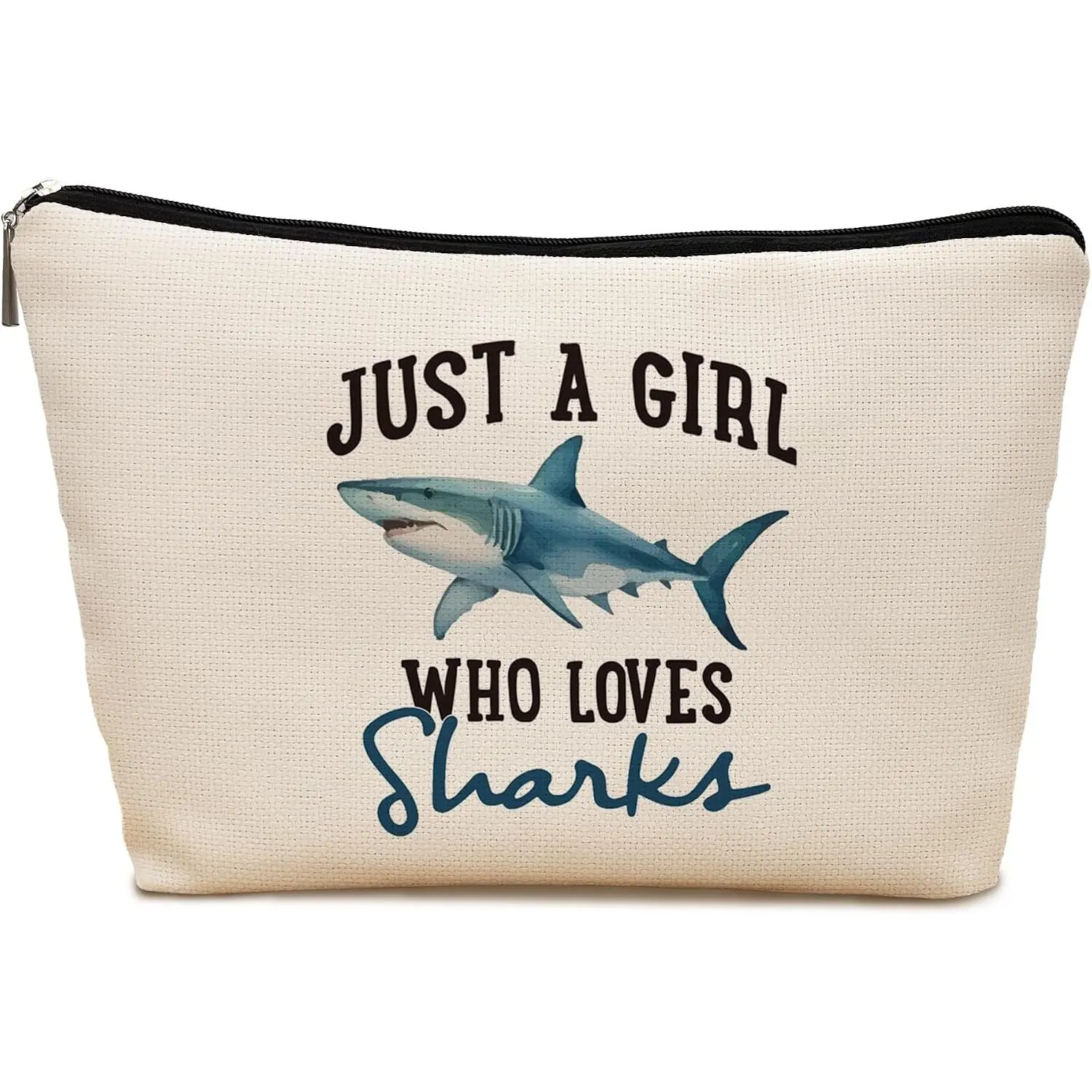 Coastal Beach  Makeup Bag, Gifts for  Lovers  Bags for Women,  Marine Life Sharks Zipper Travel Makeup Pouch for Purse