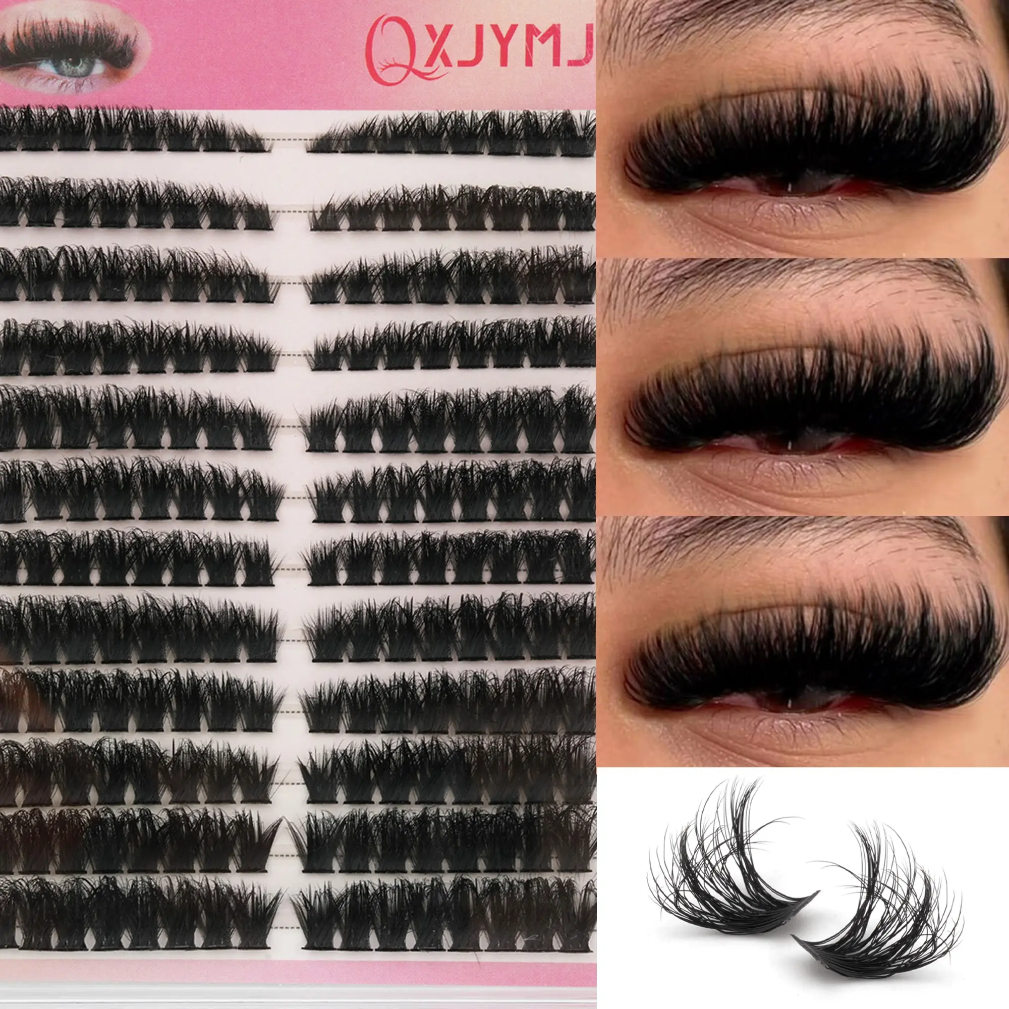 12 Rows Soft Curl Eyelash Clusters, 100D, Voluminous and Dense, Ideal for DIY Makeup, Daily, Party, Holiday, Date Night, Soft Fluffy Lashes