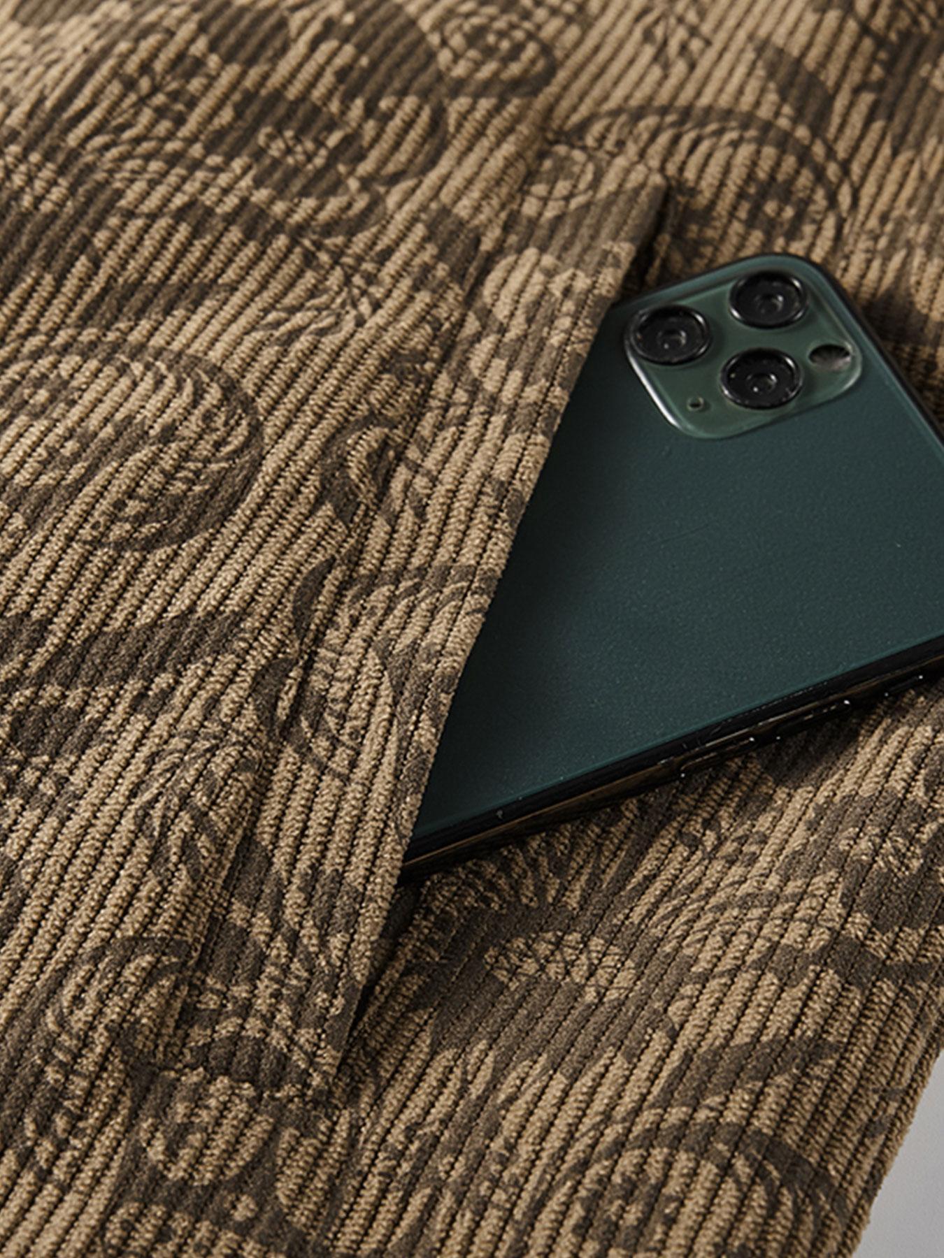 Men's Baroque Print Zip Up Jacket, Casual Fashionable Jacket, Regular Fit Casual Long Sleeve Collared Outerwear for Spring & Fall, Men's Sportswear for Outdoor Activities, Menswear