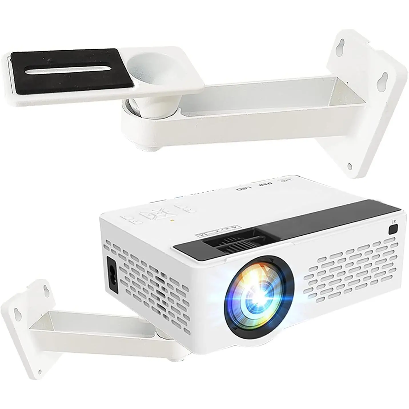 Mini Projector Wall Mount Upgraded Angle Adjustable Projector Mount Length 7.9 in Rotation 360° Projectors Mounts Compatible with Most Mini Projectors