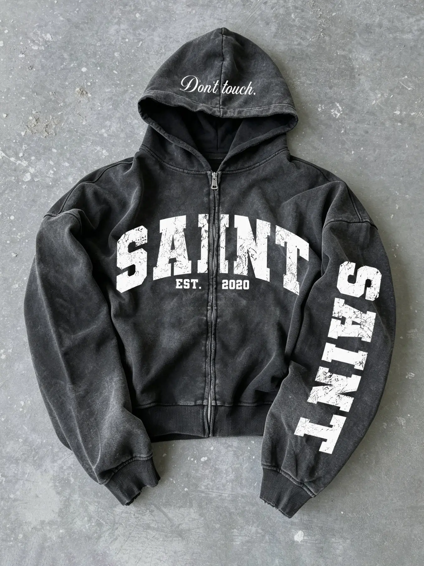 Men's Fashion Casual Sweatshirt, Graphic Hoodie Sweatshirt, Saint Letter Graphic Print, Hooded Long Sleeve, Loose Fit, All Seasons, Multiple Colors Available