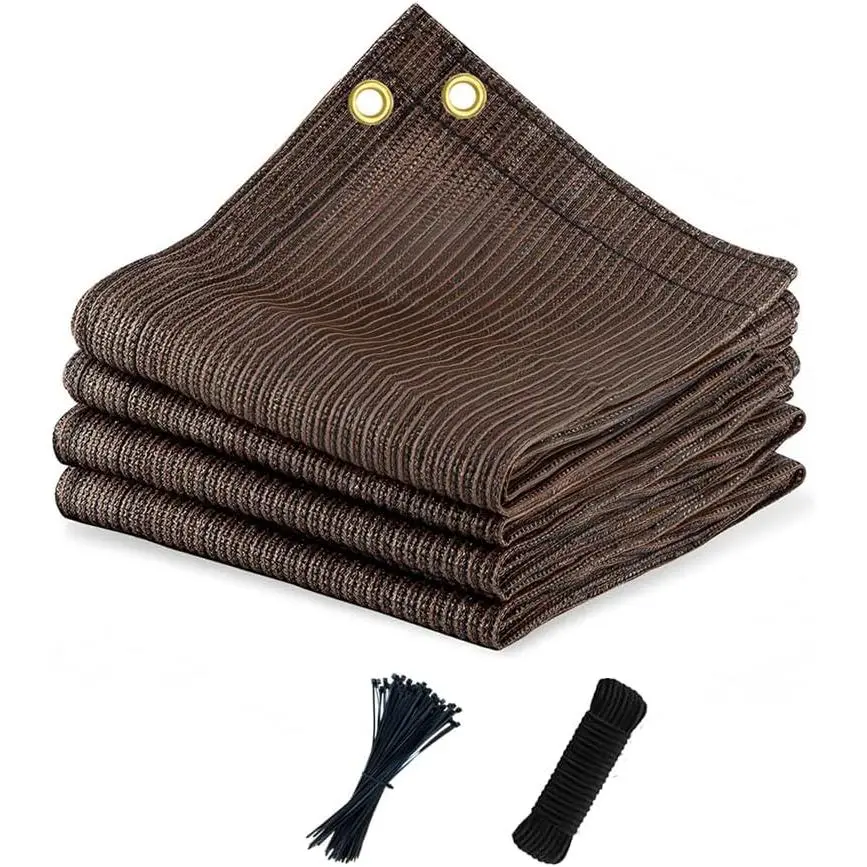 90% Sun Shade Cloth for Patio, 8x25 Ft Breathable Sunshade Fabric for Garden, UV Resisant &  Protection Shade Screen for Pergola, Backyard, Deck, Balcony, Mocha