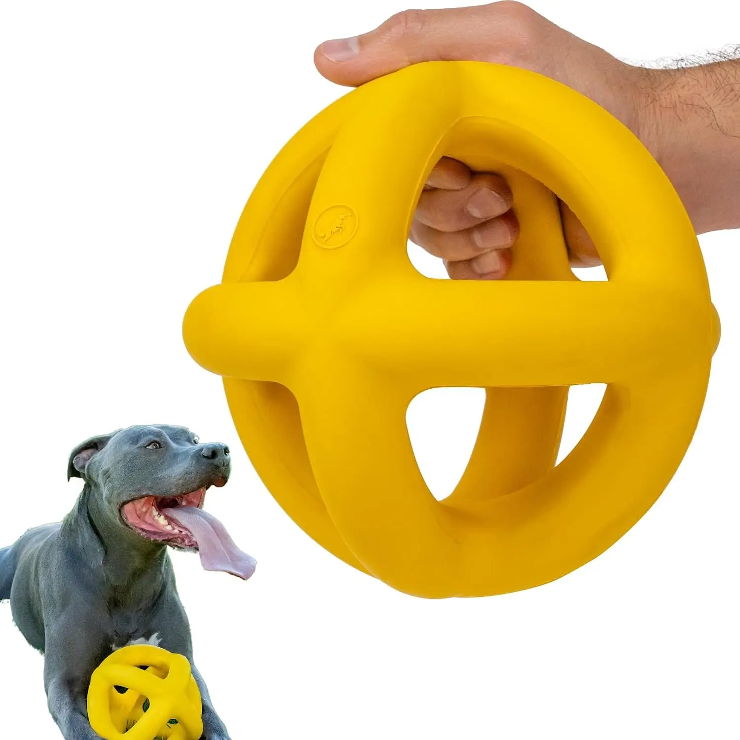 Indestructible Giant XL  Ball - Lifetime  - Durable  for Aggressive Chewers - Safe,   Rubber - , Tug & Fetch - Tough, Heavy Duty - Large Breed, Massive 8”
