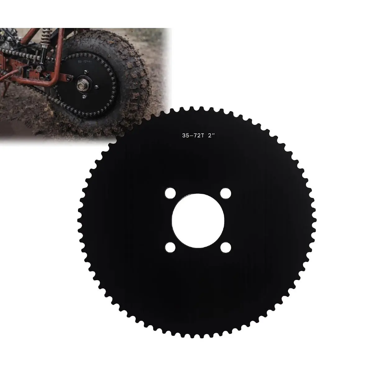 35 Chain Go Kart Sprocket 72 Tooth 2'' Bore Compatible with Go Carts & Mini Bikes for 79cc 212cc 420cc Predator
