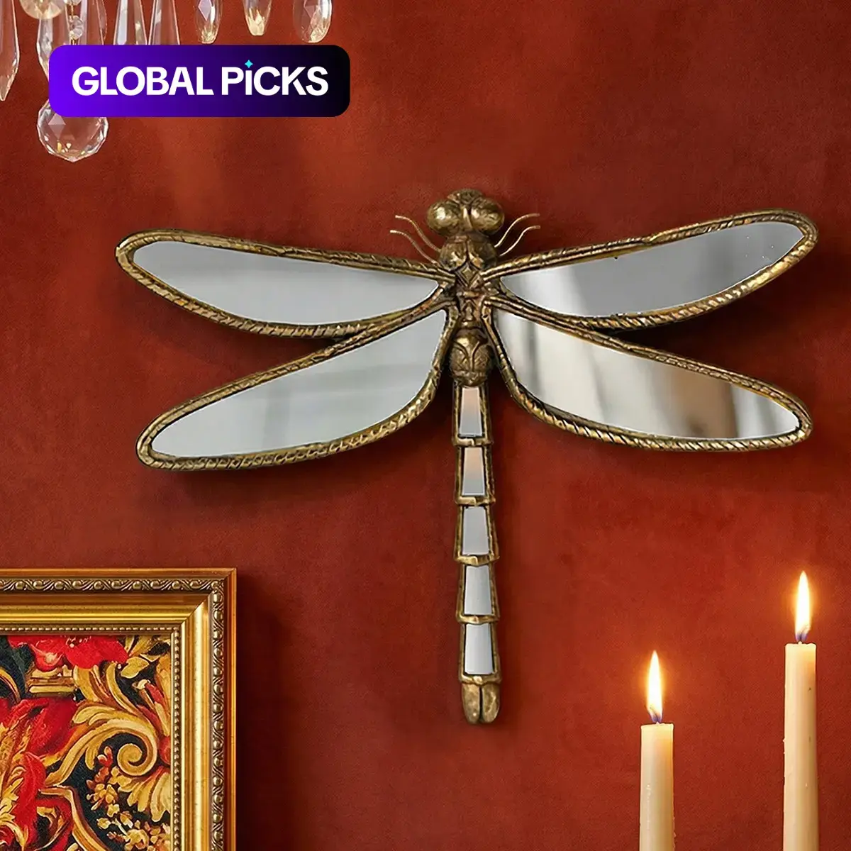 Vintage Resin Dragonfly Wall Hanging Decor, Decorative Wall Art, Artistic Home Decor, Insect-Themed Wall Art, Decoration for Home or Hotel, Insect Museum Gift #GLOBAL PICKS