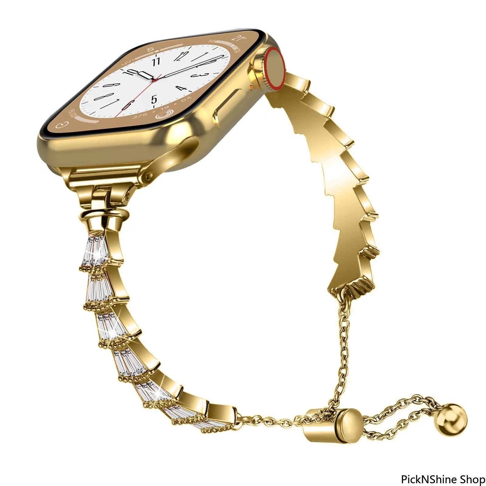 Wing‑Shaped Metal Watch Band With Butterfly Buckle, Durable Stainless Steel Strap Compatible With Apple Watch Series 8, Elegant Secure Design For Comfortable Daily And Formal Wear